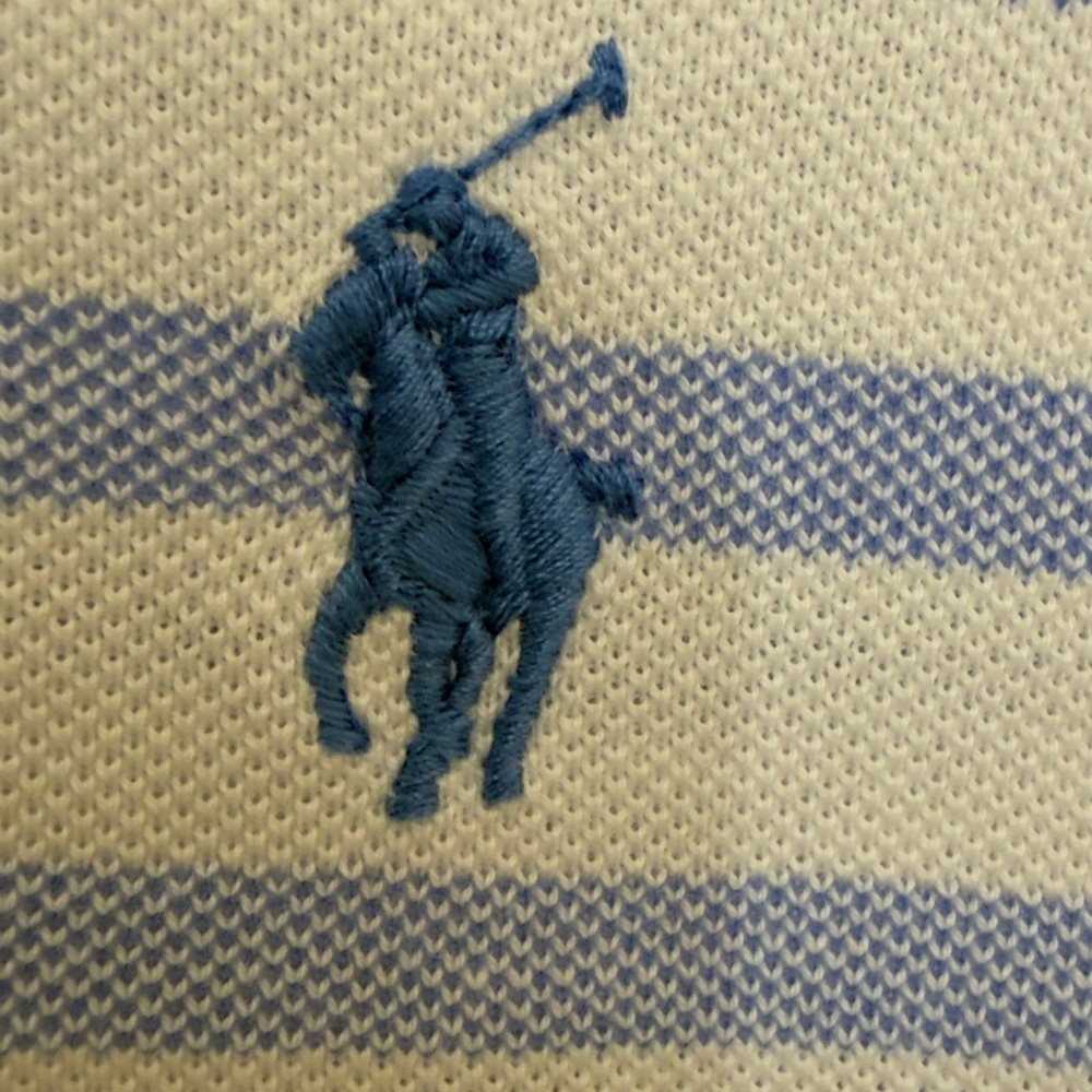 Ralph Lauren Knit Oxford Striped Polo Shirt Mens XL - Picture 3 of 6
